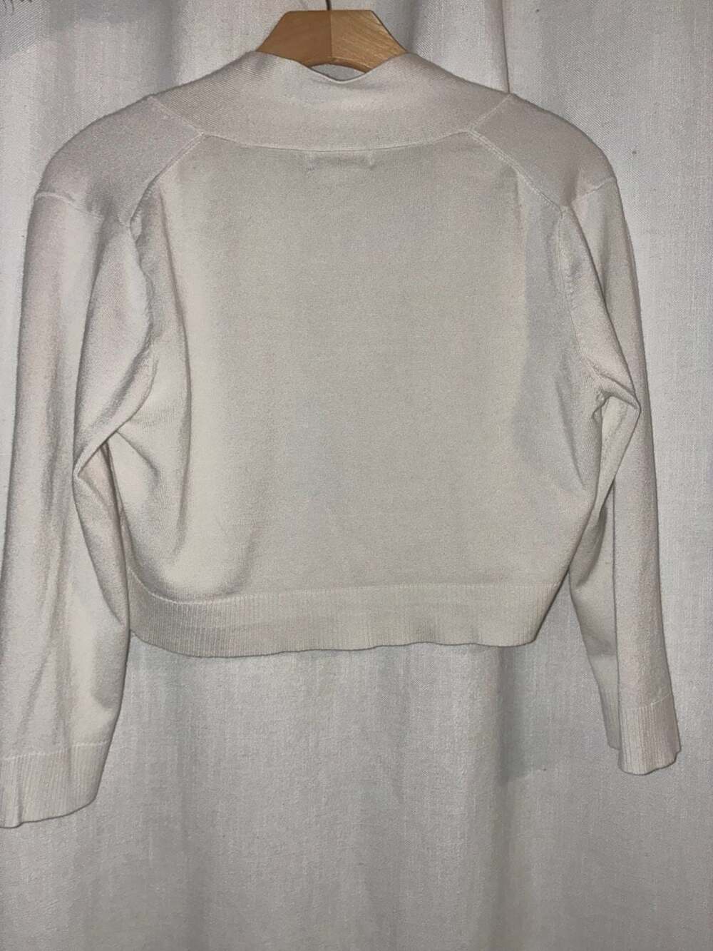 Calvin Klein Women's Cream Open Front Cropped Cardigan Size L - Picture 6 of 6